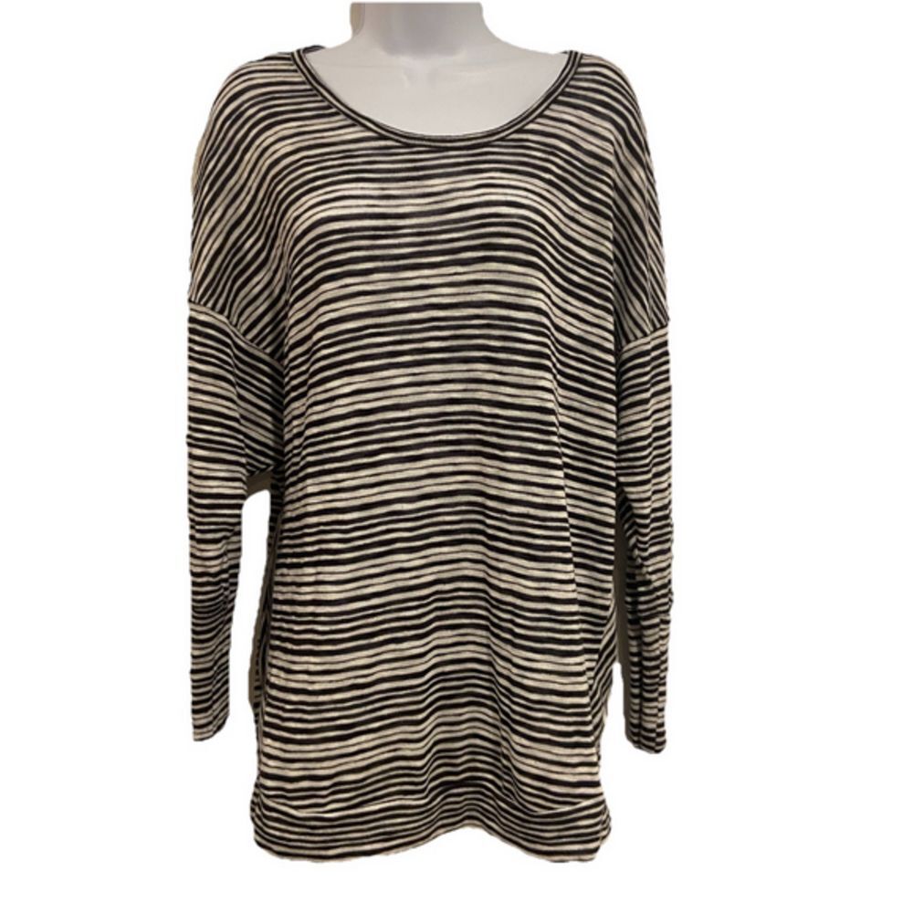 Old Navy Womens V-Neck Pullover Top Size 1X Striped Long Dolman Sleeves